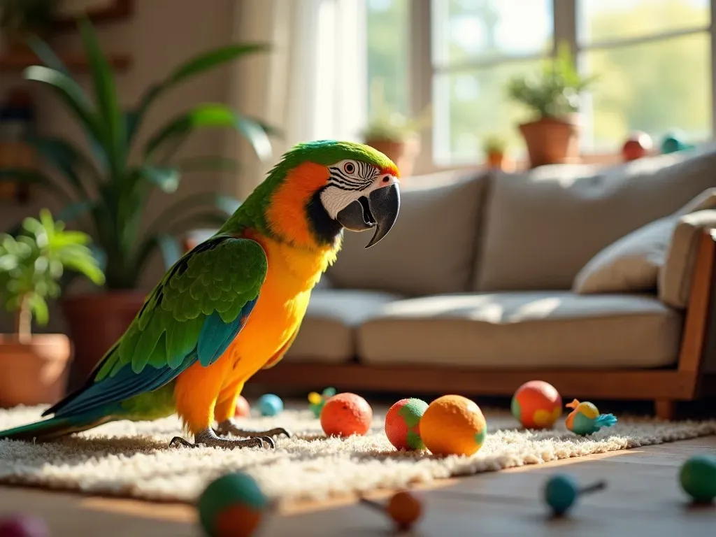 Loro Amazonas jugando en casa