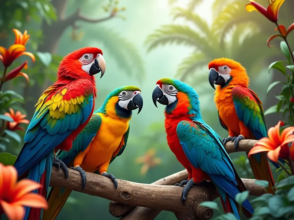 loros de colores